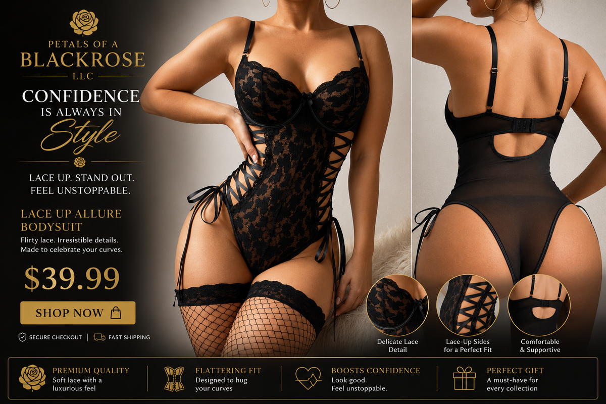 The Midnight Temptation Lace-Up Bodysuit™